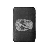 スカルゴシックオールドグランジブラック&ホワイトのテクスチャ バスマット (正面縦)