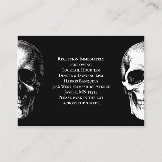 スカルゴシックハロウィン結婚のエンクロージャカード エンクロージャーカード (正面)