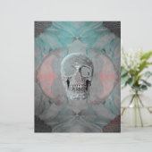 スカルゴシックフローラティール（緑がかった色）グレーピンクヴィンテージテクスチャ (スタンド正面)