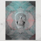 スカルゴシックフローラティール（緑がかった色）グレーピンクヴィンテージテクスチャ (正面)