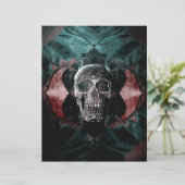 スカルゴシックフローラティール(緑がかった色)ブラックレッドグランジテクスチャ (スタンド正面)