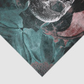 スカルゴシックフローラティール(緑がかった色)ブラックレッドグランジテクスチャ 薄葉紙 (詳細)