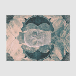 スカルゴシックフローラティール（緑がかった色）ベージュテグランジクスチャ 薄葉紙