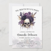 スカルゴシックフローラハロウィーンブライダルシャワー 招待状 (正面)