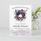 スカルゴシックフローラハロウィーンブライダルシャワー 招待状 (スタンド正面)