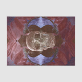 スカルゴシックフローラレッドブラウンテクスチャヴィンテージ 薄葉紙