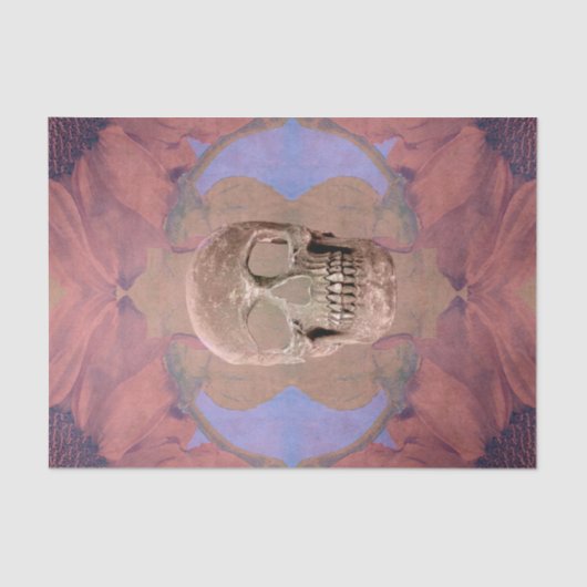 スカルゴシックフローラ赤面ピンクベージュヴィンテージ 薄葉紙 (正面)