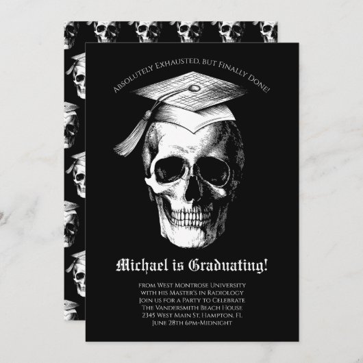 スカルゴシック学修士会放射線学 招待状 (正面/裏面)