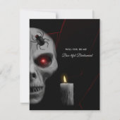 スカルゴシック様式の花嫁またはGroomsmen提案カード 招待状 (正面)