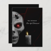 スカルゴシック様式の花嫁またはGroomsmen提案カード 招待状 (正面/裏面)