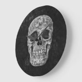 スカルゴシッグランジクの黒と白の古いテクスチャ ラージ壁時計 (傾斜)