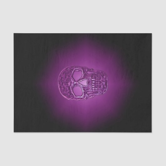 スカルゴ白熱［赤熱］光を放つシック紫の黒クール怖 薄葉紙 (正面)