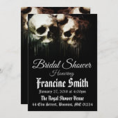 スカルゴ芸術的シックブライダルシャワー 招待状 (正面/裏面)