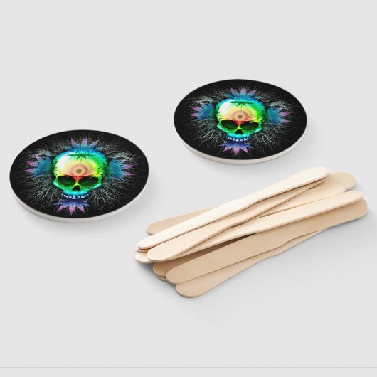 スカルサイケデリックトリップ（幻覚体験）のような爆発 ハンドファン (組立なし)