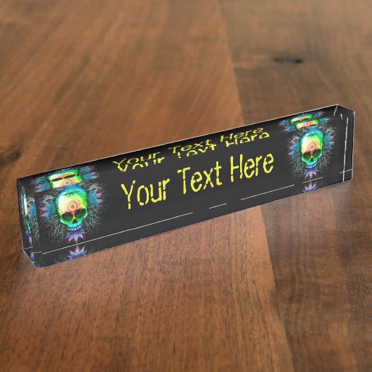 スカルサイケデリックトリップ（幻覚体験）のような爆破マグス デスクネームプレート (側面)