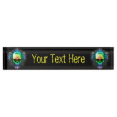 スカルサイケデリックトリップ（幻覚体験）のような爆破マグス デスクネームプレート (正面)