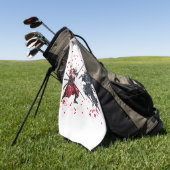 スカルサムライデュエル ゴルフタオル (グリーン)