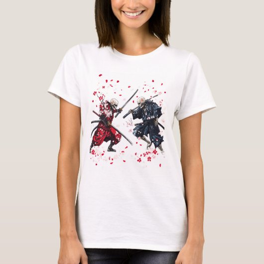 スカルサムライ決闘 Tシャツ (正面)