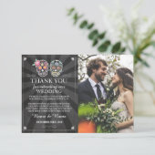 スカルサンキューフォトカードゴシックハロウィーン 招待状 (スタンド正面)