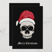 スカルサンタメリークリスマスホリデーカード シーズンカード (正面/裏面)