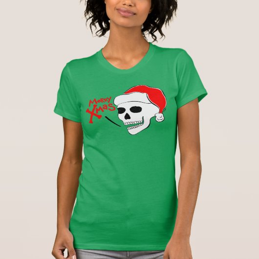 スカルサンタメリークリスマス Tシャツ (正面)