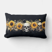 スカルサンフラワーハロウィーンゴシック ランバークッション (正面)
