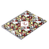 スカルシェフハットを着て赤いバラ柄シェフ ノートブック (左側)