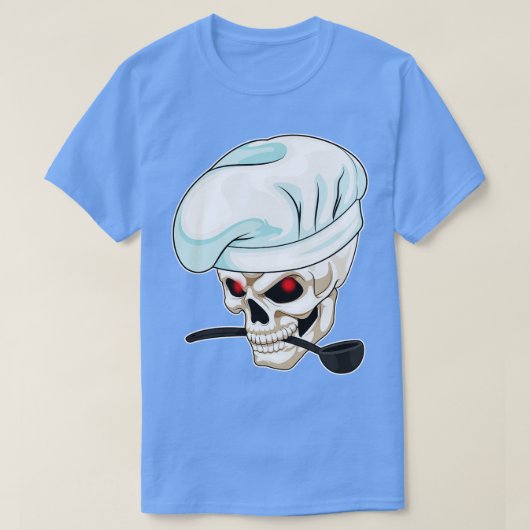 スカルシェフ料理スプーン Tシャツ (デザイン正面)