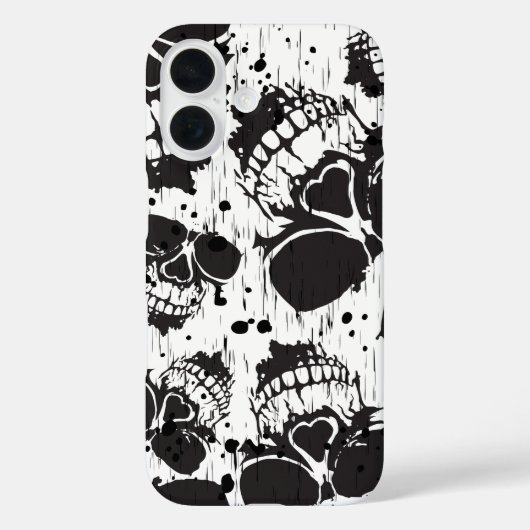 スカルシグランジームレスブラックパターン Case-Mate iPhoneケース (裏面)