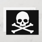 スカルシンプル及びクロスボーンズ葉書 ポストカード (正面/裏面)