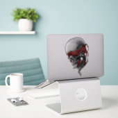 スカルシール シール (デスク上のノートパソコン)