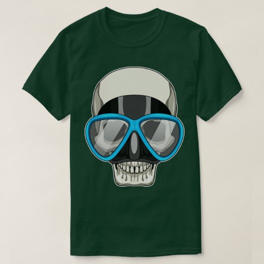 スカルスイミングゴーグル Tシャツ (デザイン正面)