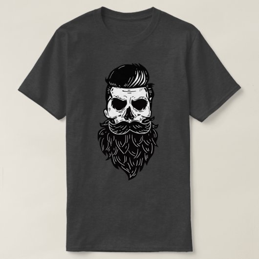 スカルスカルヒゲひげスカル Tシャツ (デザイン正面)