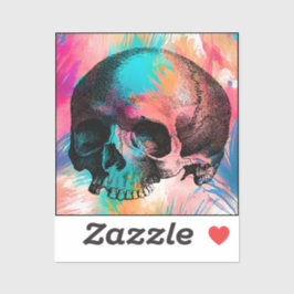 スカルスケッチ(背カラフル景) シール