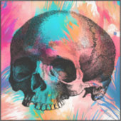 スカルスケッチ(背カラフル景) シール (正面)