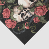 スカルスケルトンとバラの水彩 薄葉紙 (詳細)