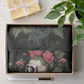 スカルスケルトンとバラの水彩 薄葉紙 (ギフト)