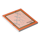 スカルスケルトンデアンスハロウィーン金ゴールドボーダー ノートパッド (アングル)