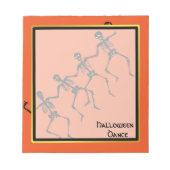 スカルスケルトンデアンスハロウィーン金ゴールドボーダー ノートパッド (正面)