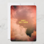 スカルスケルトンハローウィンパーティフリーキーレッドナイト 招待状 (裏面)