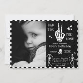 スカルスケルトンバッドトゥザボーン2歳の誕生日 招待状 (正面)