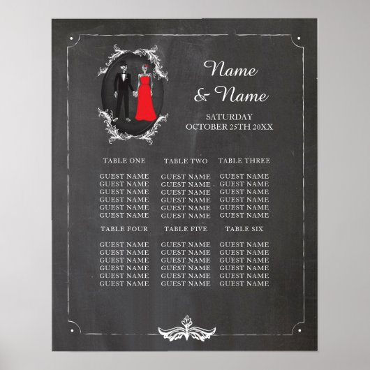 スカルスケルトン表プラン結婚のポスターシート ポスター (正面)