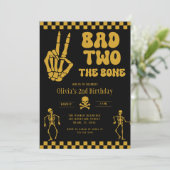 スカルスケルトン Bad to the Bone 2歳の誕生日 招待状 (スタンド正面)