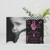 スカルスケルトン Bad to the Bone 2歳の誕生日 招待状 (スタンド正面)