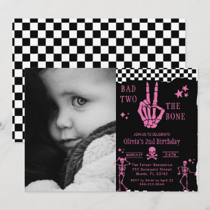 スカルスケルトン Bad to the Bone 2歳の誕生日 招待状