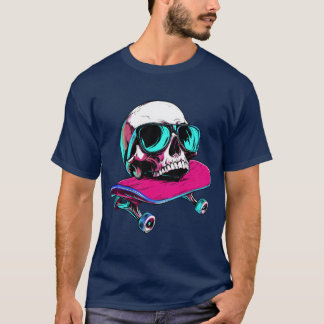 スカルスケートボード – 1990er Tシャツ