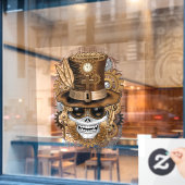 スカルスチームパンクブードゥーレトロ機 ウィンドウサイン (カフェ窓)