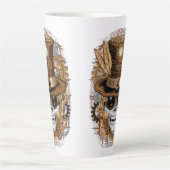 スカルスチームパンクブードゥーレトロ機 カフェラテマグ (正面)