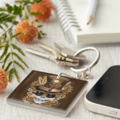 スカルスチームパンクブードゥーレトロ機 キーホルダー (正面右)