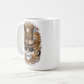 スカルスチームパンクブードゥーレトロ機 コーヒーマグカップ (正面左)